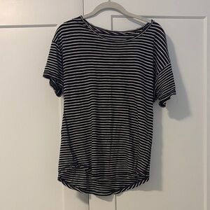 Madewell Black and White Striped Short Sleeve Tee